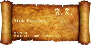 Nick Kasztor névjegykártya